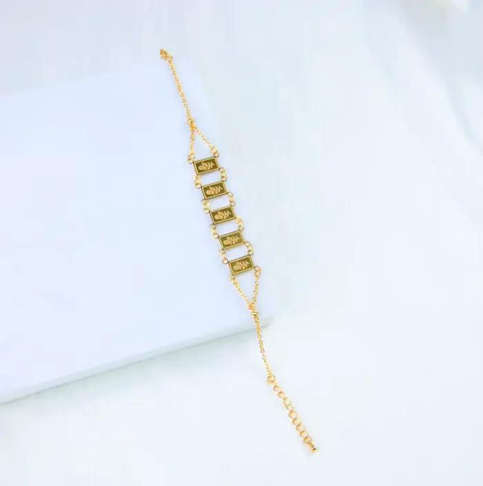 Bracelet de manchette de document en or arabe plaqué or 18 carats pour femmes islamiques, bracelets 