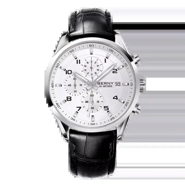Montres BERNY pour hommes, chronographe à quartz de 42mm, montre de sport multifonctionnelle à la mo