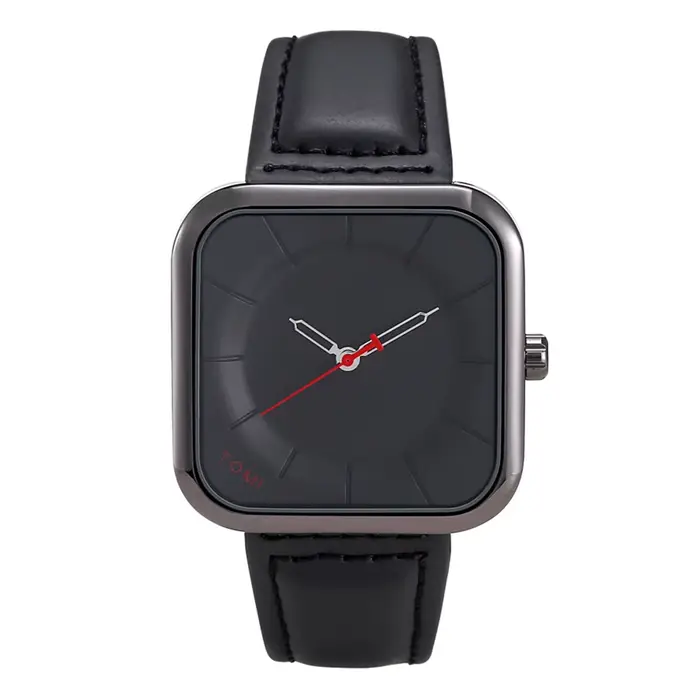 TOMI mode Simple montre à Quartz noir hommes et femmes carré de haute qualité élégant montre pour ho