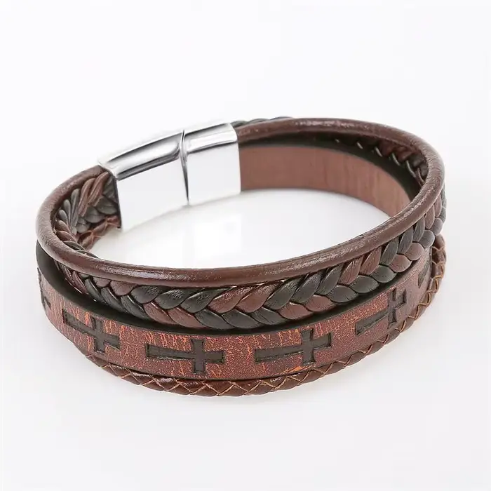 Bracelet en cuir à la mode pour hommes