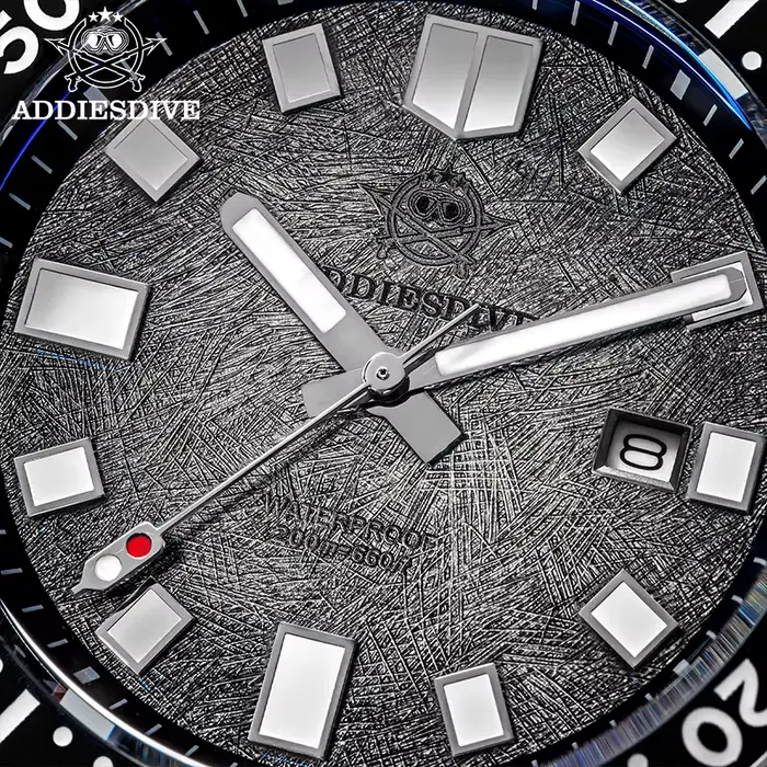 ADDIESDIVE hommes montre verre saphir AR enduit montres à Quartz lumineux 200m étanche tortue plonge