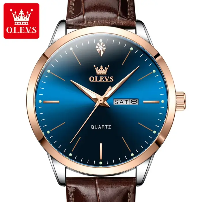 OLEVS 2935 montre homme de luxe mode originale affaires ceinture montre à Quartz ﻿   Montre de sport