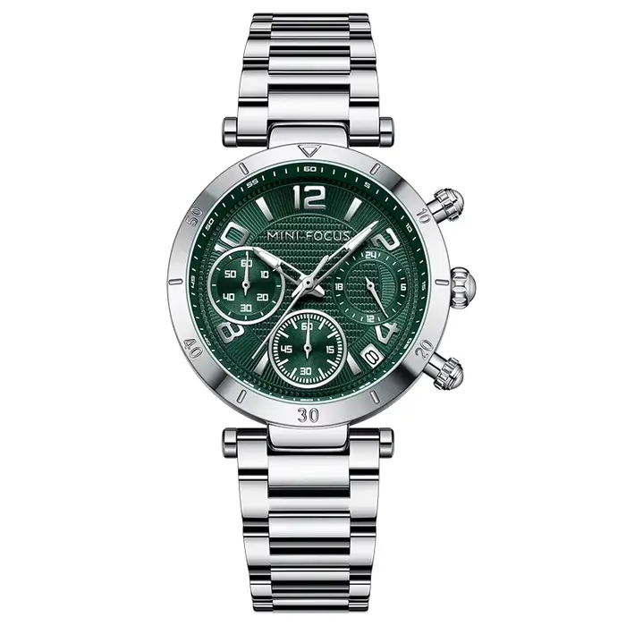 MINI FOCUS Montre habillée de luxe pour femme, chronographe à quartz, avec date automatique, bracele