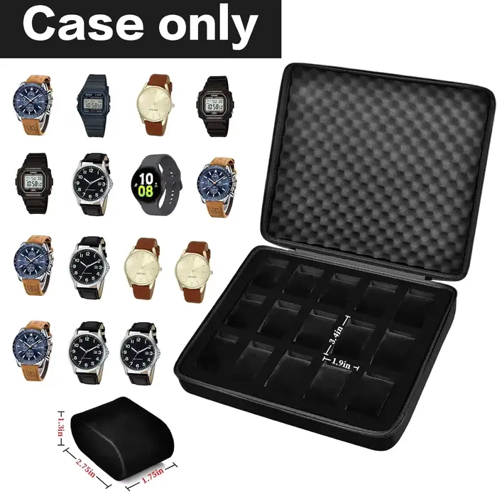 Boîte de rangement pour montres à 15 emplacements