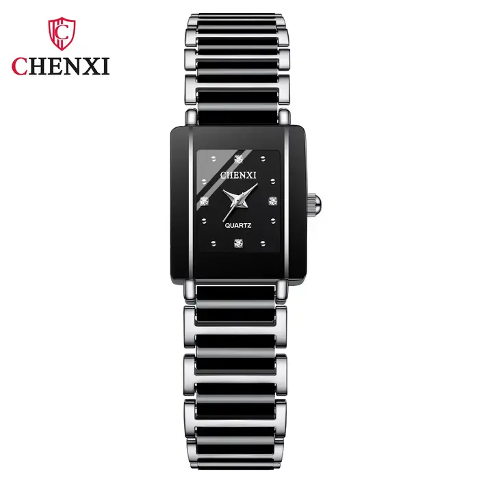 CHENXI 104A Montre de luxe haut de gamme pour couple, bracelet imitation céramique pour homme et fem