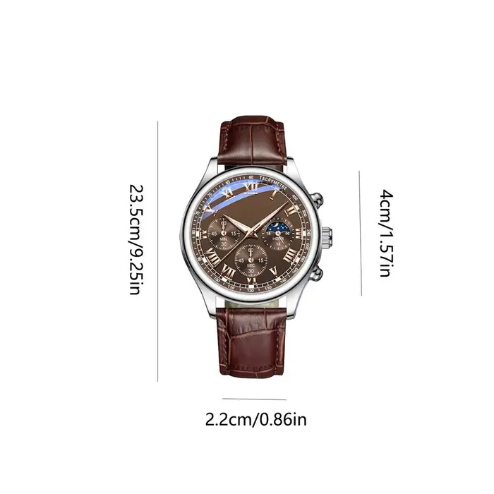 Montre classique décontractée pour homme avec bracelet en cuir, montre-bracelet d'affaires, accessoi
