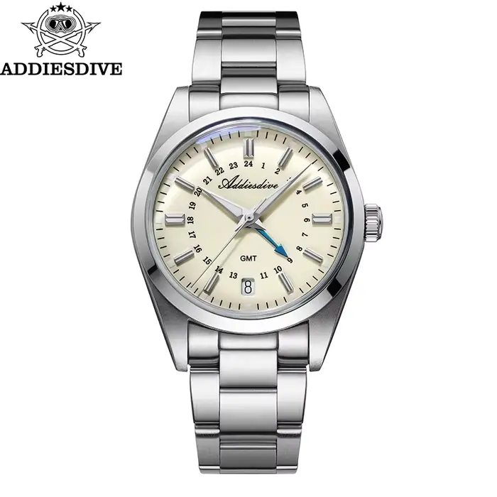 ADDIESDIVE 36mm montre analogique pour hommes GMT 515-24H montre BGW9 lumineux 100m étanche en acier