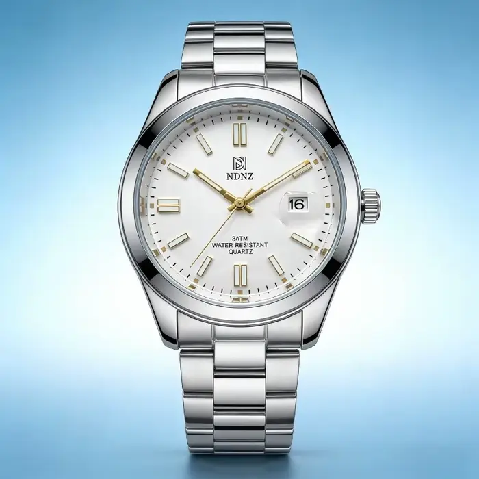 Montre à quartz pour homme avec cadran bleu ciel