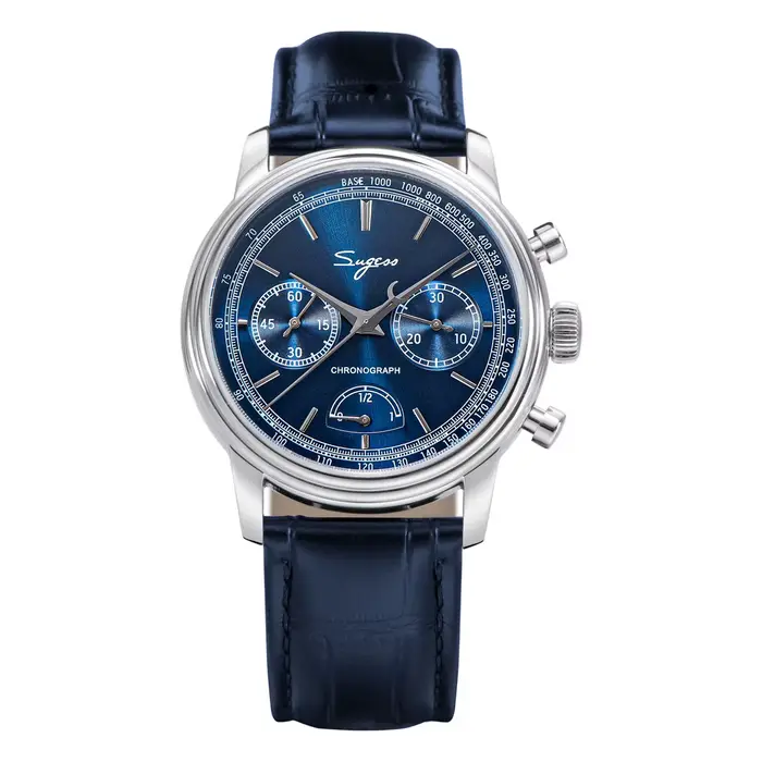 Sugess montre pilote hommes ST1906 mouvement main vent chronographe montres saphir étanche main vent