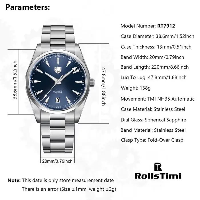 Rollstimi 2026 Nouvelles montres mécaniques pour hommes NH35A Montre automatique