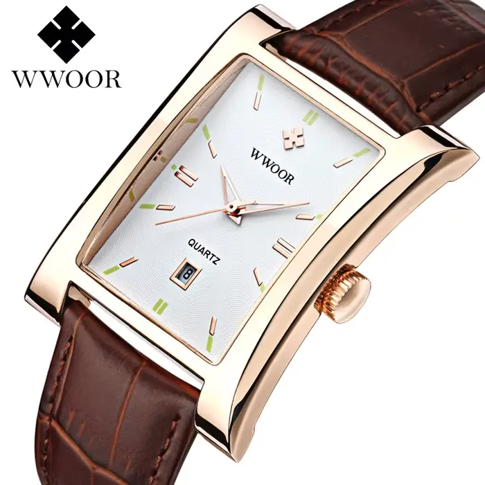 Wwoor-Montres-bracelets étanches pour hommes d'affaires
