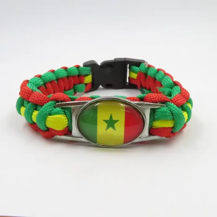 Bracelet personnalisé avec charme drapeau du Sénégal