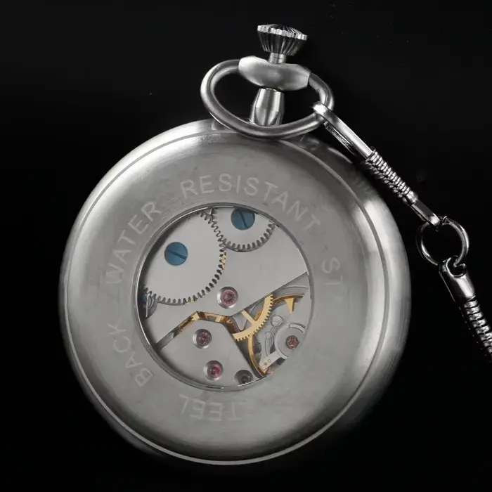 Montre de poche impériale de luxe en acier inoxydable avec mouvement quartz pour hommes et femmes, design antique vintage, idéale pour les occasions spéciales et la collection