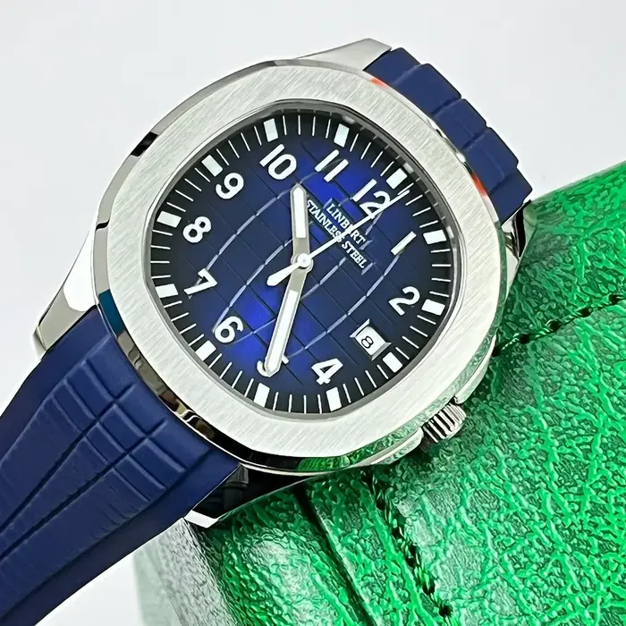 Nouvelle montre mécanique automatique LINBERT pour hommes en caoutchouc blanc, résistante à l'eau, avec indicateur lumineux et boîtier en acier inoxydable pour différentes occasions
