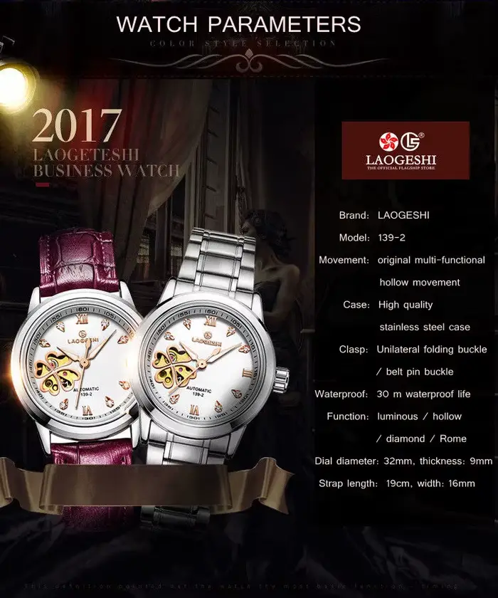 Montres mécaniques automatiques pour femmes