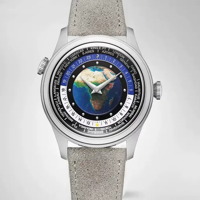 Montre Merkur en acier inoxydable avec cadran en émail et mouvement manuel mécanique pour hommes occasions spéciales vintage style rétro