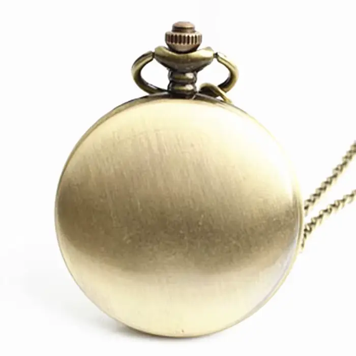 Montre de poche avec pendentif en argent lisse pour hommes et femmes