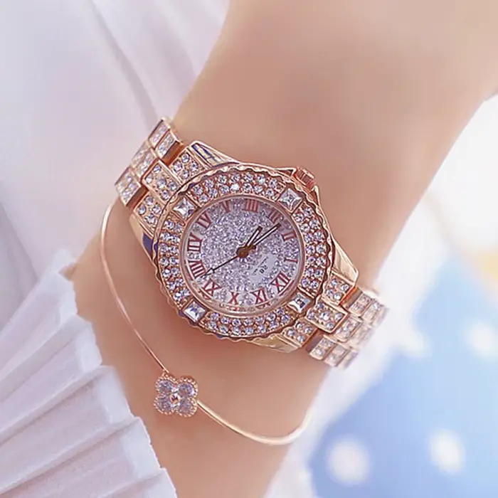 Femmes montres diamant or montre dames