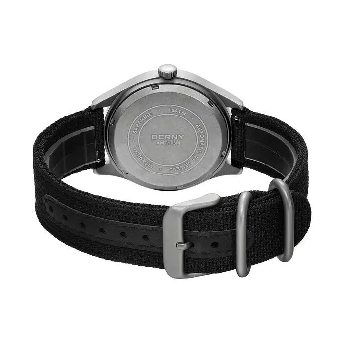 Montres automatiques en titane BERNY résistantes à l'eau pour hommes avec cristal de saphir et mouvement Miyota 8215 pour randonnées et occasions spéciales