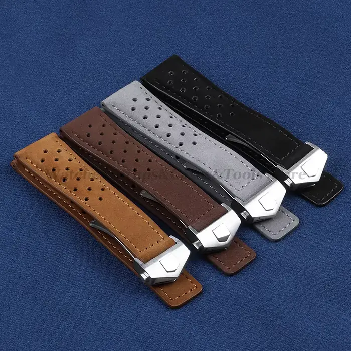 Bracelet de montre en cuir véritable pour hommes et femmes largeur 20mm 22mm 24mm compatibles avec montres intelligentes occasions spéciales