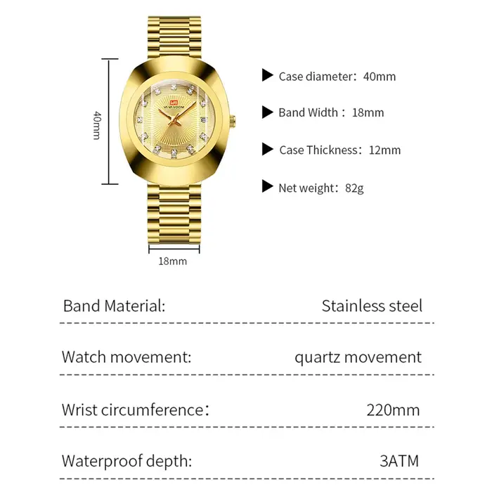 VA VA VOOM-Montre elliptique en acier inoxydable pour homme