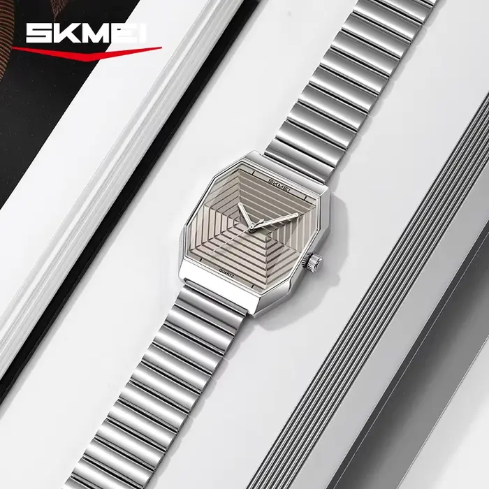 Montre à quartz Skmei 9393 élégante pour hommes avec mouvement à quartz et design unique en acier inoxydable pour occasions spéciales