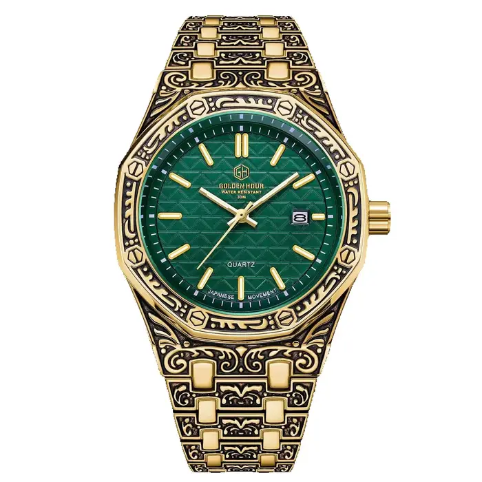 Carve Vintage montres classique vert eau fantôme table étanche graver copie montre à Quartz bracelet livraison gratuite
