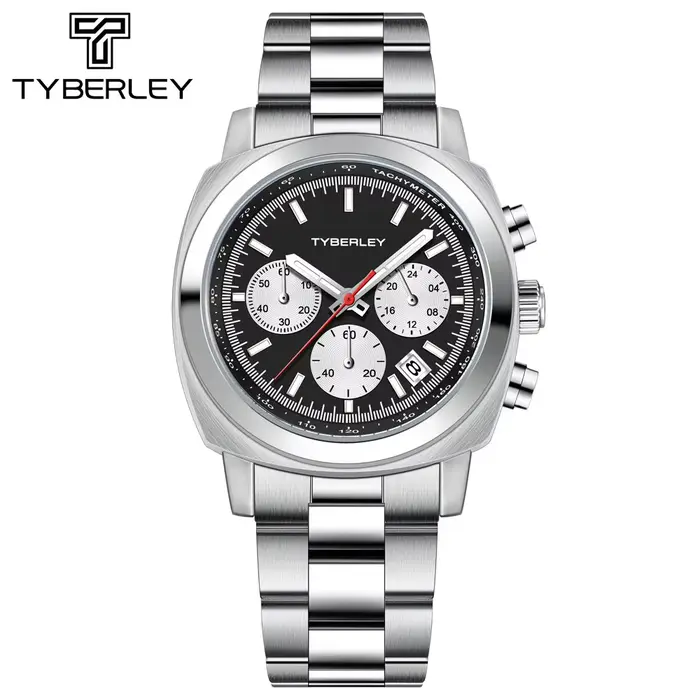 Montre à quartz tendance pour homme TYBERLEY, modèle polyvalent, petit cadran à trois aiguilles, mou