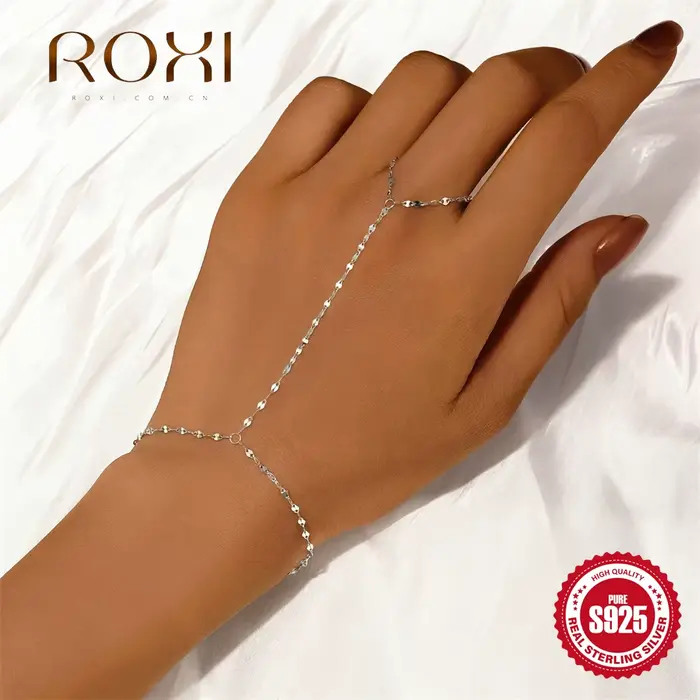Bracelet en argent 925 sterling ROXI pour femmes, bijou classique avec certificat GDTC, idéal pour occasions spéciales et superposition multicouche