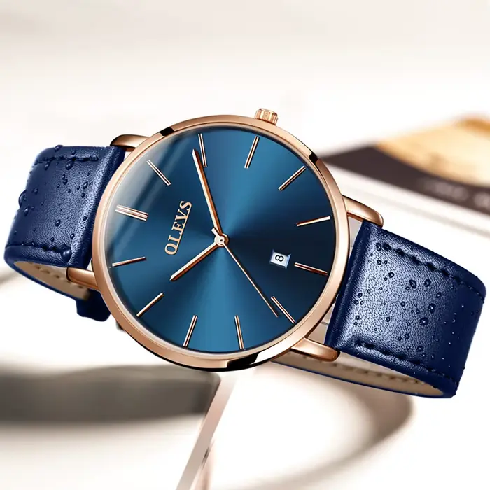 Nouveau OLEVS montre à Quartz pour hommes Ultra mince 6.5mm minimaliste étanche Date montre d'affair