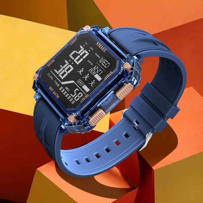 Montre SMAEL militaire homme numérique résistante à l'eau pour sport et aventures spéciales