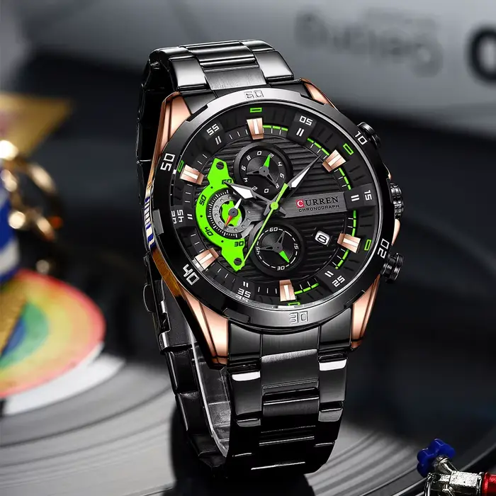 CURREN – montre-bracelet en acier inoxydable pour homme