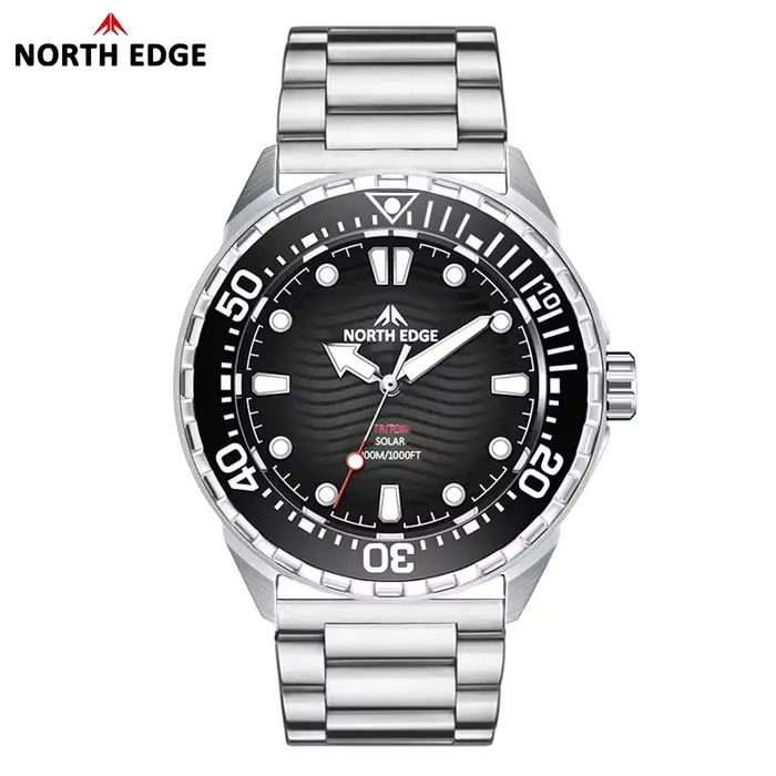 NORTH EDGE 2025 nouvelle montre de plongée à énergie solaire TRITON hommes montres à Quartz de luxe