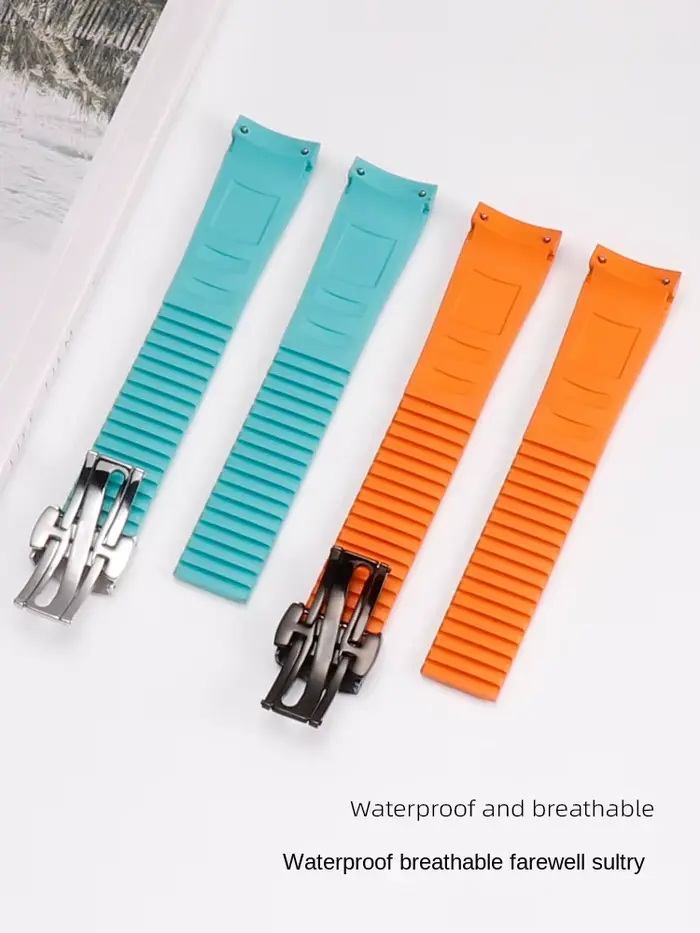 Bracelet en caoutchouc fluoré pour montre traditionnelle avec boucle pliante couleur brouillard violet pour femmes occasions spéciales