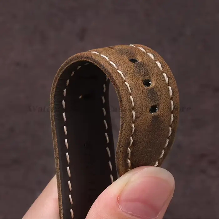 Bracelets de montre vintage en cuir véritable pour hommes et femmes, compatible avec Panerai, SeATM, Omega, avec différentes largeurs et couleurs pour tous les styles et occasions spéciales