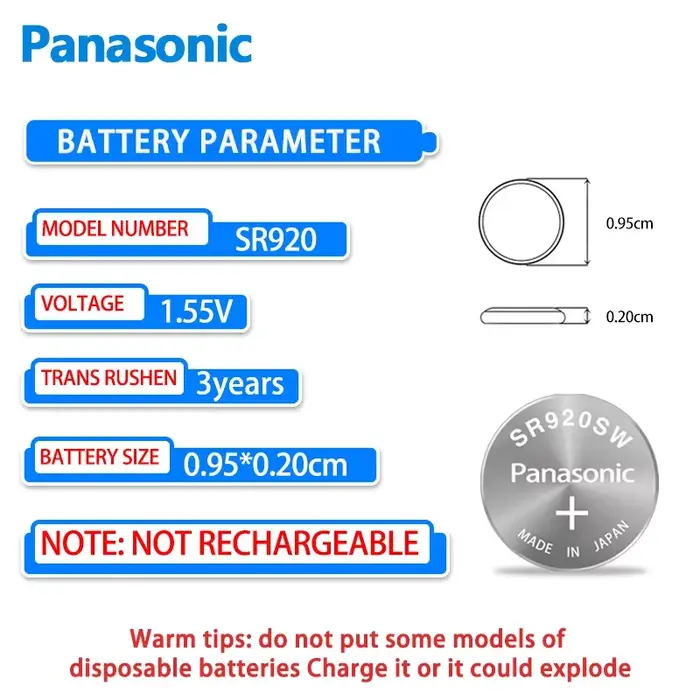 Pile de montre Panasonic SR920SW 371