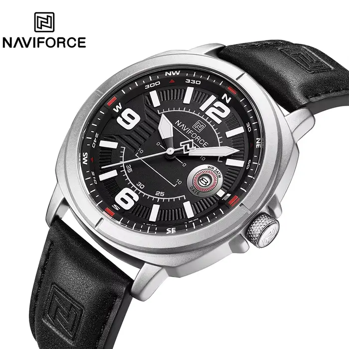 NAVIFORCE marque hommes montre à Quartz de haute qualité bracelet en polyuréthane calendrier mâle montre-bracelet affichage automatique de la Date horloges étanches Reloj Hombre