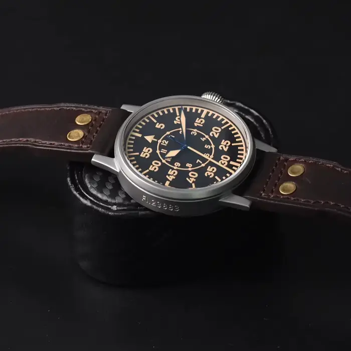 Hruodland 2026 nouvelle montre mécanique automatique pour homme rétro pilote 42MM PT5000 en acier inoxydable étanche 10 bars saphir C3 reloj