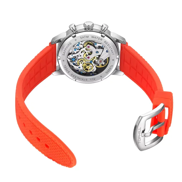 Montre mécanique TOPHILL Krasnochronographe édition limitée 1963 pour hommes, résistante à l'eau, avec mouvement SeaghydrST1901, bracelet en caoutchouc, pour occasions sportives et décontractées