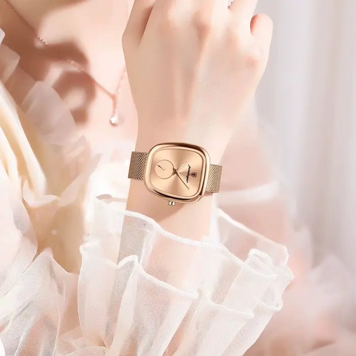 POEDAGAR marque de luxe femme montre étanche en acier inoxydable maille femmes montres mode élégant 