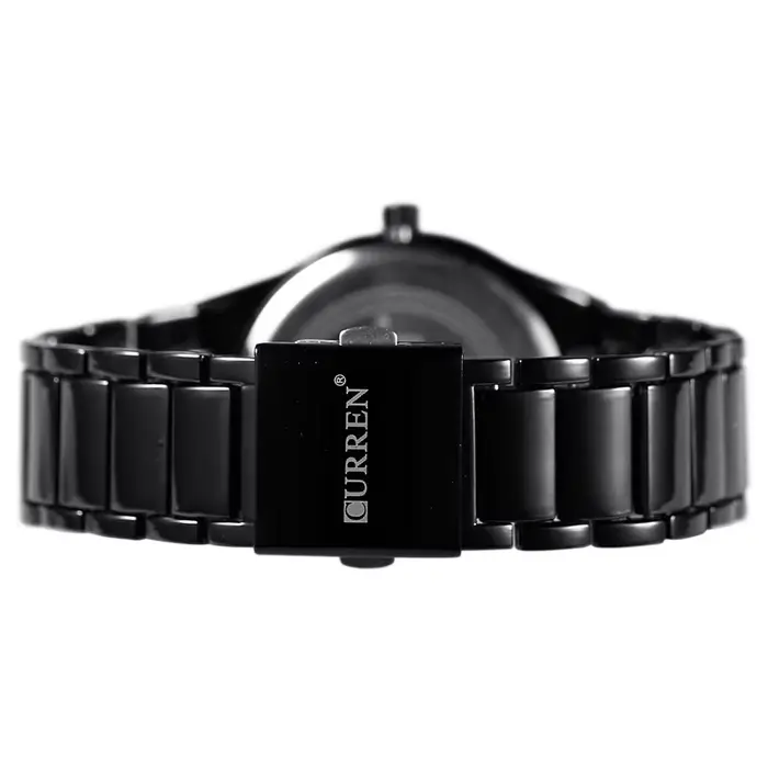 Noir Curren Top marque affaires hommes mâle montre de luxe décontracté entièrement en acier calendrier montres à quartz
