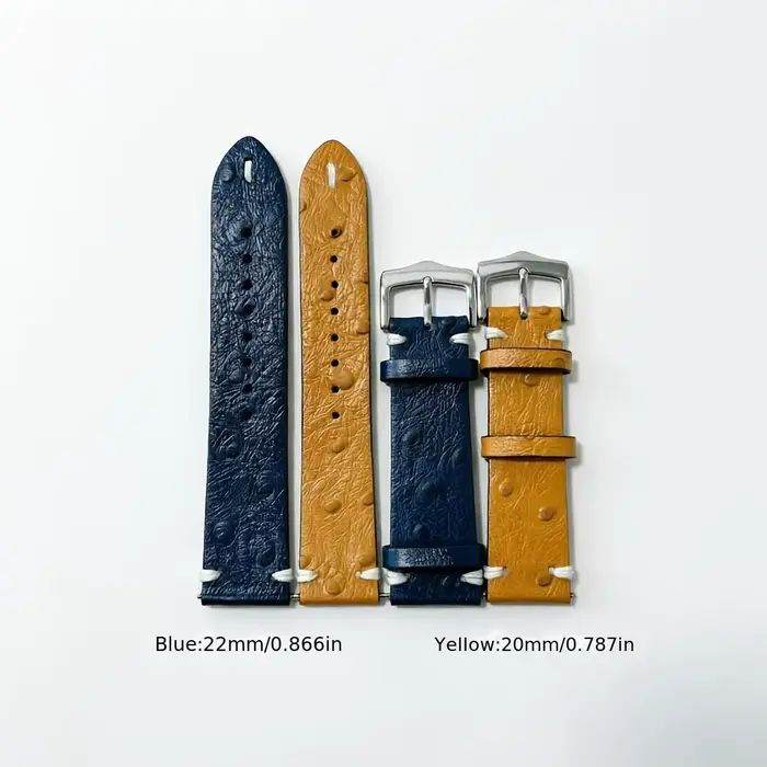 Nouvel Arrivage Bracelet de Montre en Cuir Grain d'Autruche 20mm 22mm avec Boucle Ardillon
