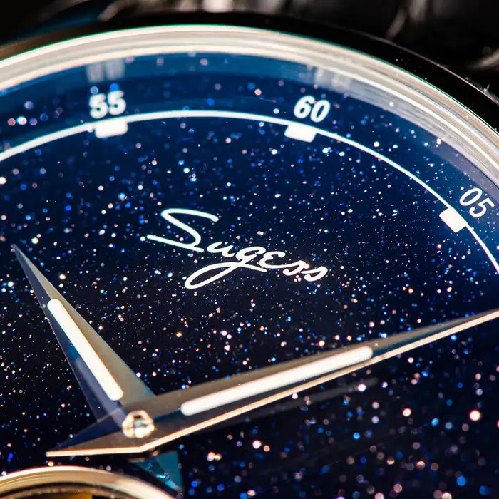 Sugess Tourbillon mouvement montre hommes de luxe mécanique montre-bracelet véritable pierre bleue Glamour maître