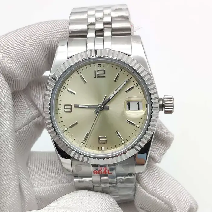 Montre mécanique automatique PARNSRPE en acier inoxydable avec cristal de saphir pour homme et femme occasions spéciales