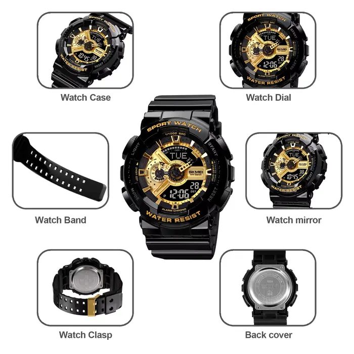 SKMEI heure mondiale lumière LED montres électroniques numériques pour hommes femmes sport montre à Quartz étanche