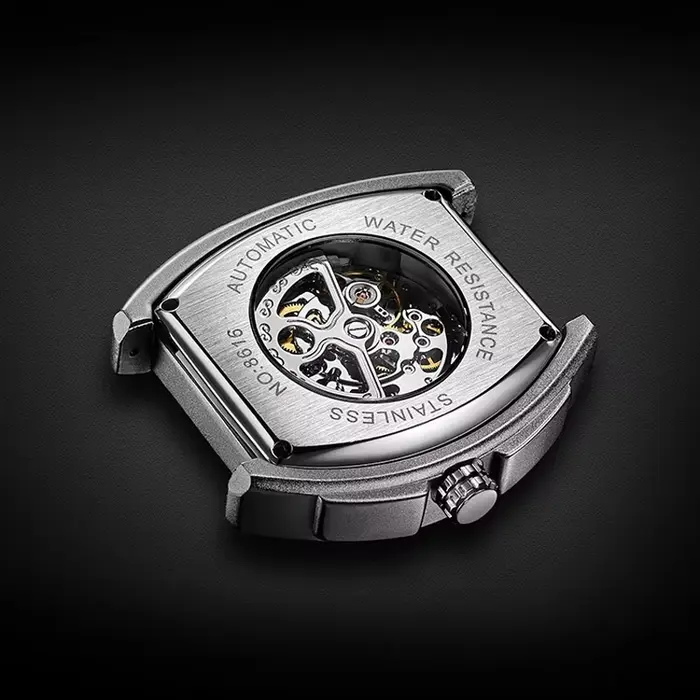 Montre mécanique automatique squelette sportive avec boucle ardillon et résistance à l'eau pour homme et femme occasions spéciales