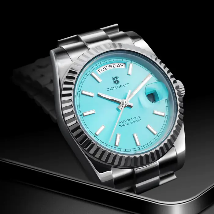 Montre mécanique Corgeut personnalisable avec mouvement NH36 et cristal de saphir pour homme occassions spéciales