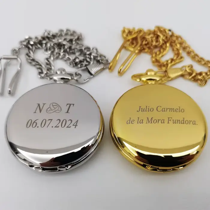 Montre de poche vintage personnalisable avec gravure nom texte pour hommes et femmes cadeau occasion spéciale garçon d'honneur mariage anniversaire