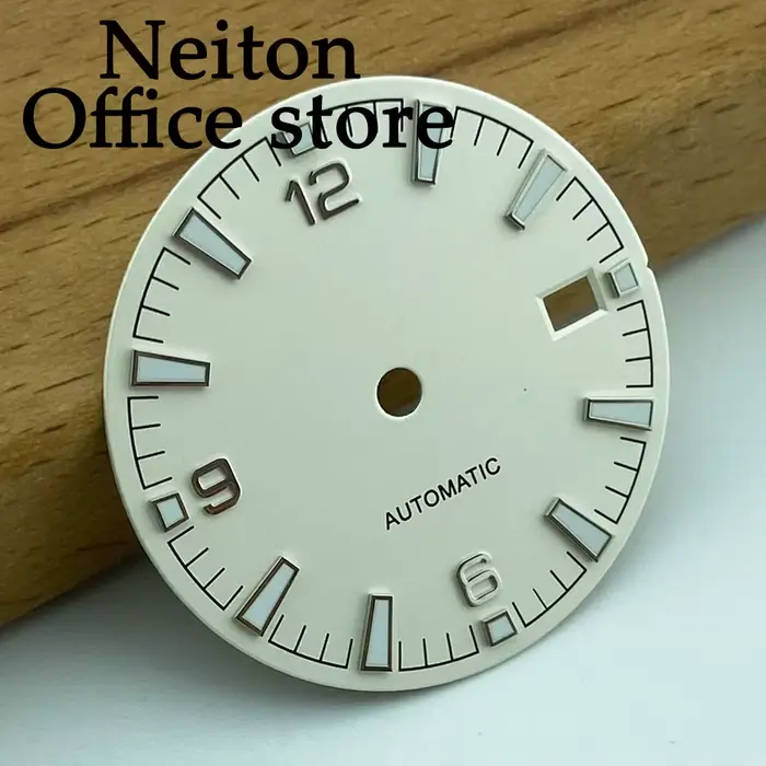 NEITON 31mm noir bleu gris blanc cadran de montre lumineux ajustement NH34 NH36 NH35 mouvement ajust