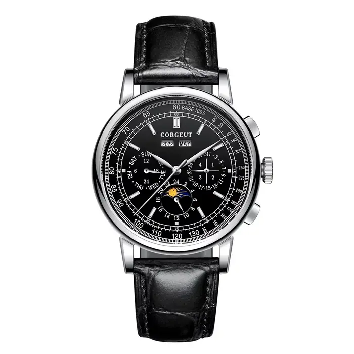 CORGEUT – montre mécanique automatique de luxe pour hommes, 41mm, avec bracelet en cuir, verre saphi